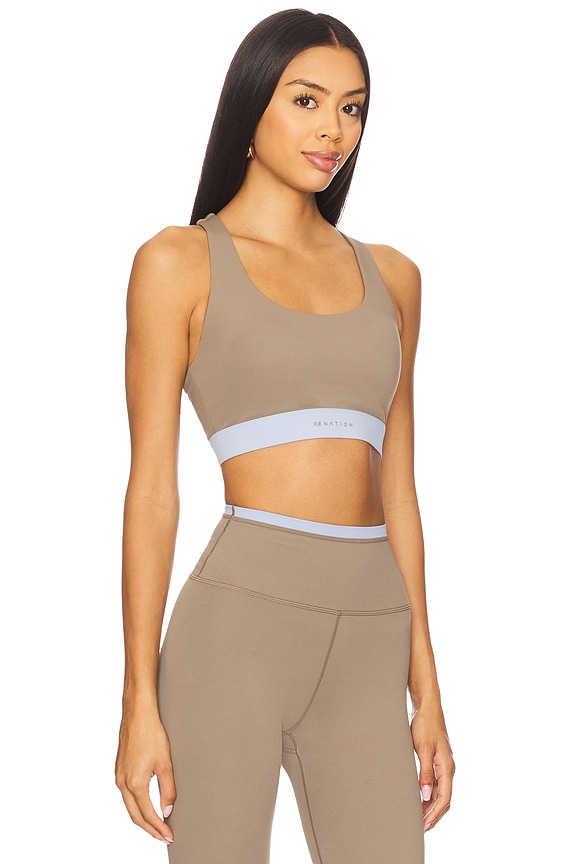 view 2 of 4 Frequency Sports Bra in Fawn & Dusty Blue