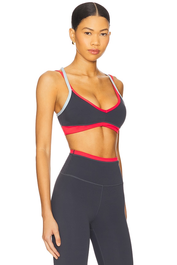 view 2 of 4 Paramount Sports Bra in Marine Blue & Strawberry Red