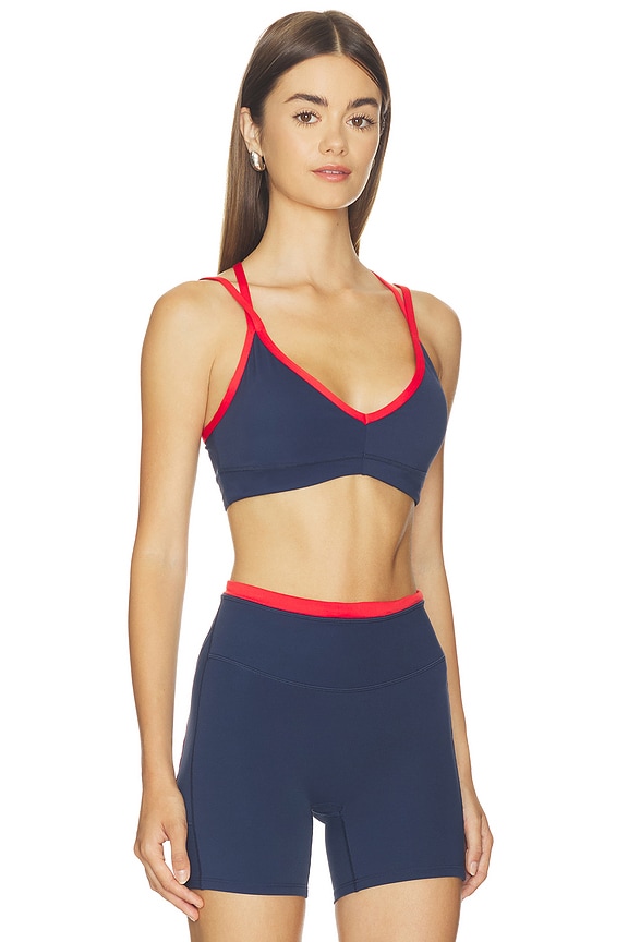 view 2 of 4 Paramount Sports Bra in Dark Navy & Tomato