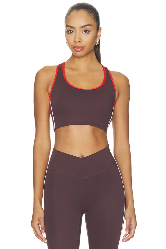 view 2 of 4 Stellar Sports Bra in Dark Plum & Strawberry