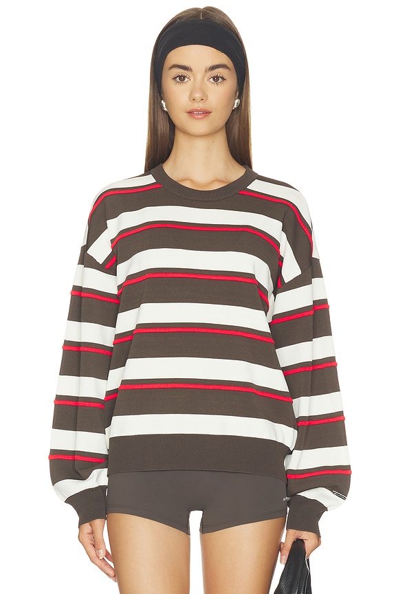 view 1 of 4 Retreat Stripe Sweater in Dark Olive Stripe