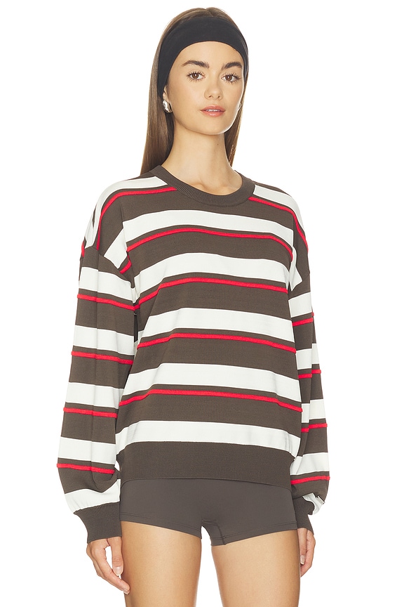 view 2 of 4 Retreat Stripe Sweater in Dark Olive Stripe