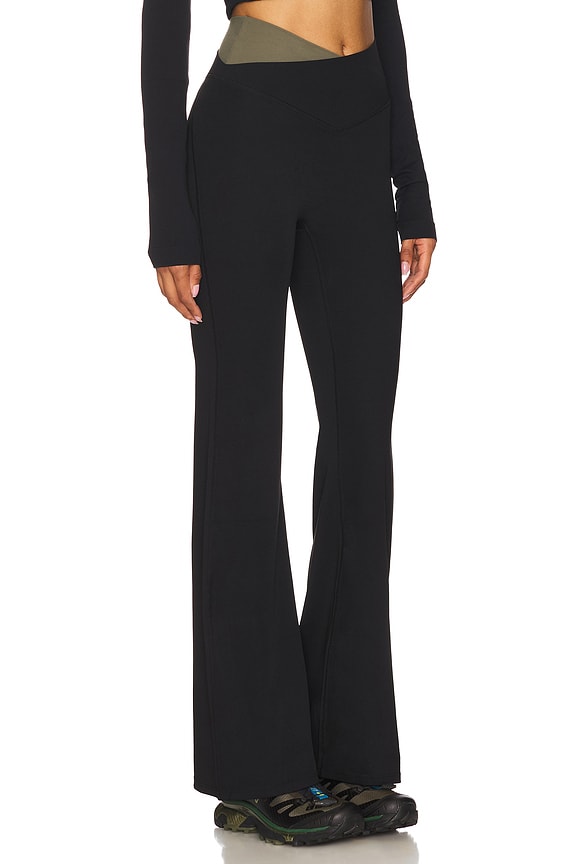 view 2 of 6 Wander Flare Legging in Black & Dusty Olive