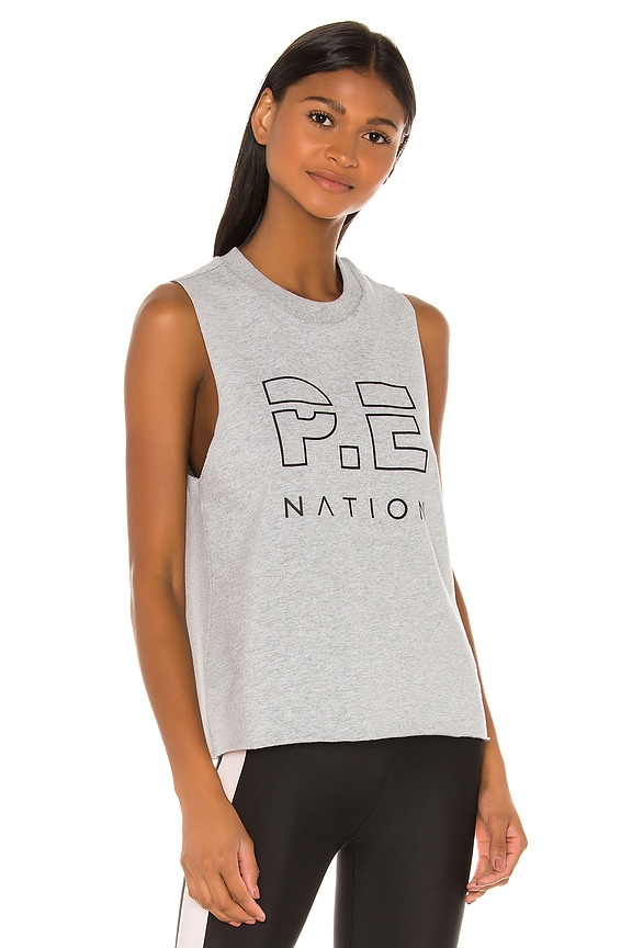 view 2 of 4 Throw In The Towel Tank in Grey Marl