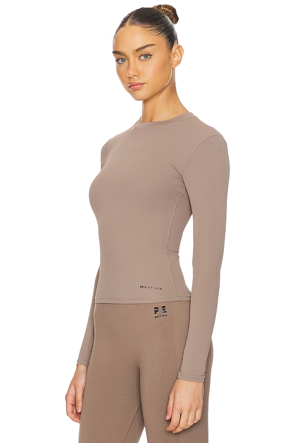 view 2 of 4 Foundation Long Sleeve Top in Fossil Brown