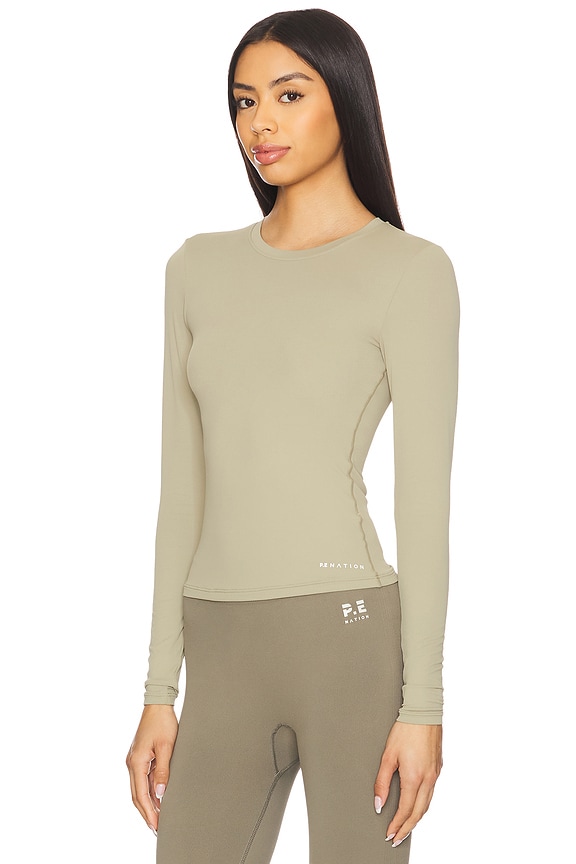 view 2 of 4 Foundation Long Sleeve Top in Silver Sage