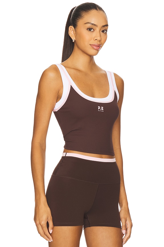 view 2 of 4 Forward Tank Top in Espresso & Chalk Pink