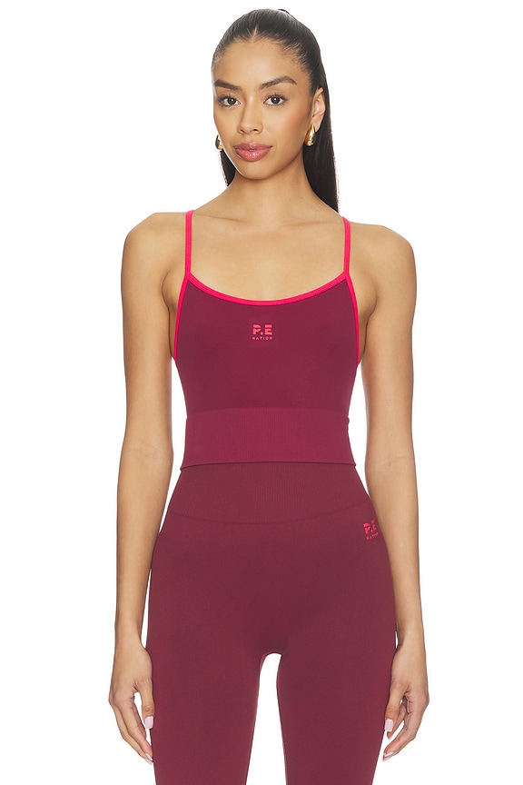 view 1 of 4 Release Seamless Tank Top in Cabernet & Strawberry Red