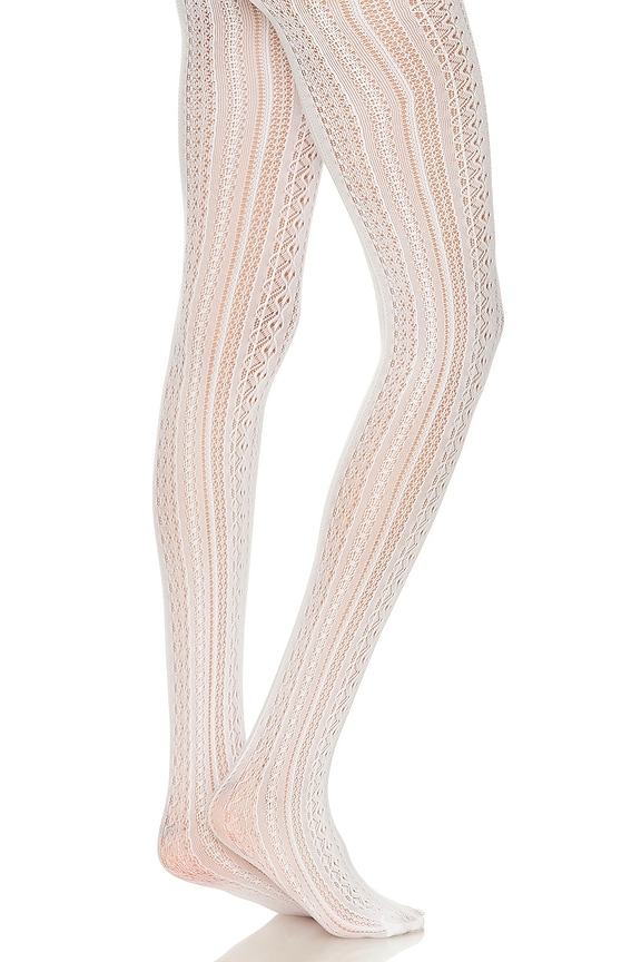 view 2 of 3 Knit Tights in White