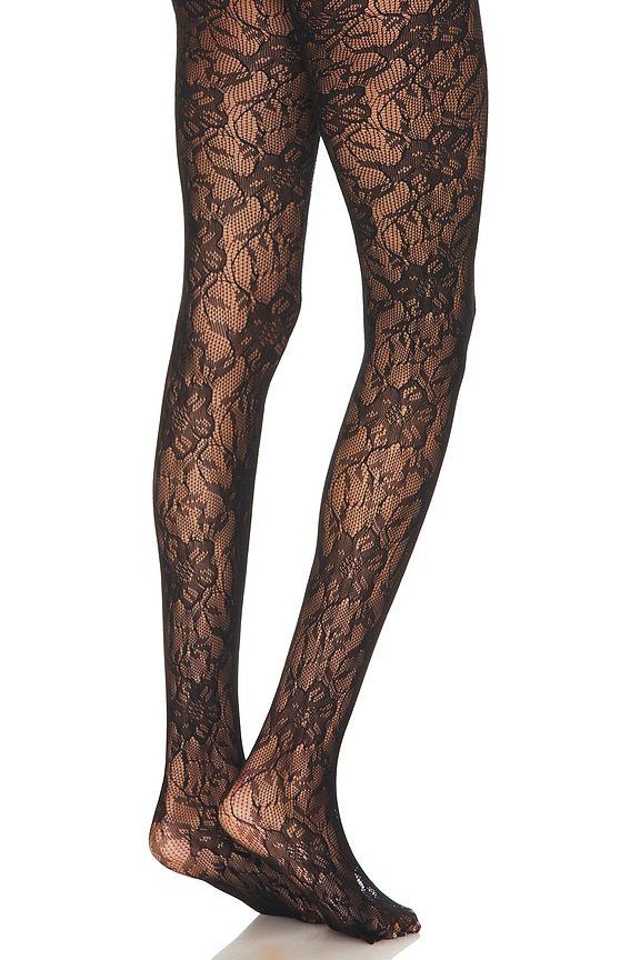 view 2 of 2 Lace Tights in Black