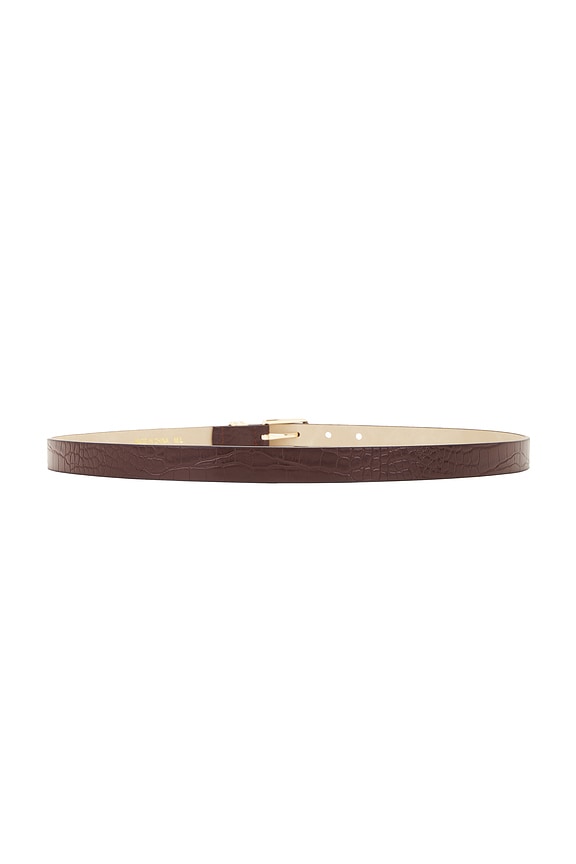 view 2 of 3 Sleek Belt in Brown Croc