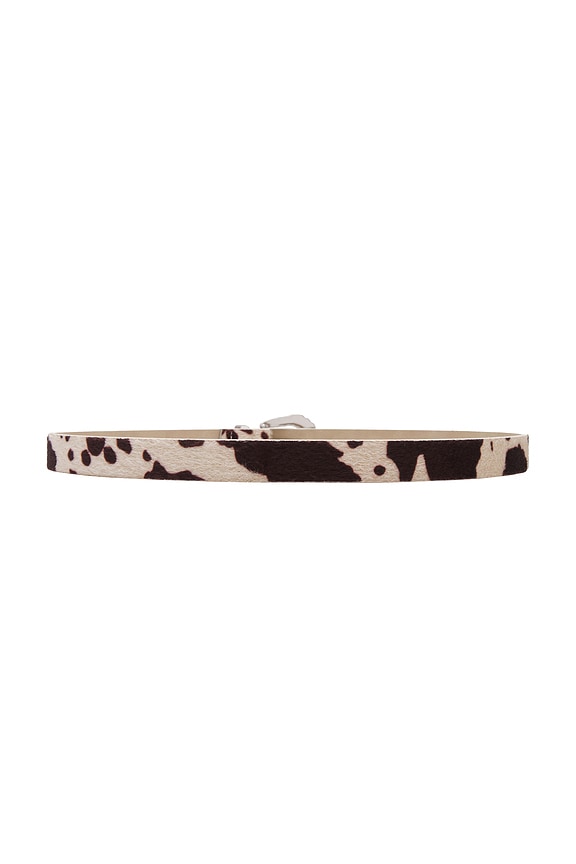 view 2 of 3 Slim Modern Faux Fur Rodeo Belt in Cow & Silver