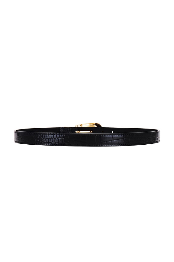 view 2 of 3 Phoenix Belt in Black Croc & Gold