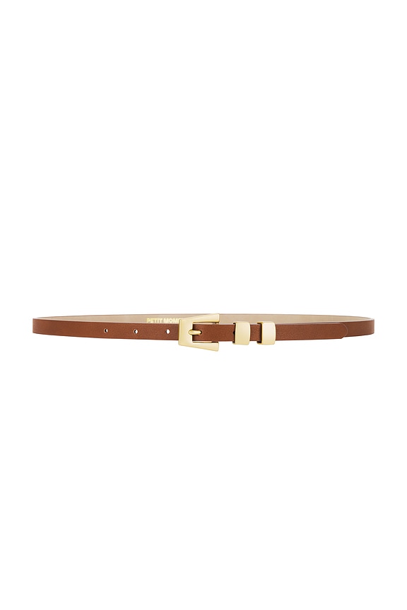 view 2 of 3 Modern Slim Belt in Brown & Gold