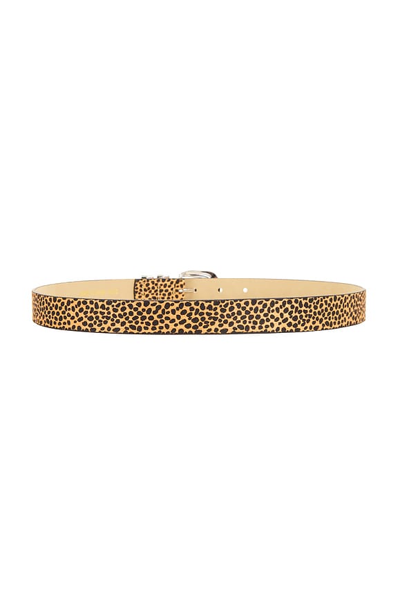 view 2 of 3 Atlas Faux Fur Belt in Leopard & Silver