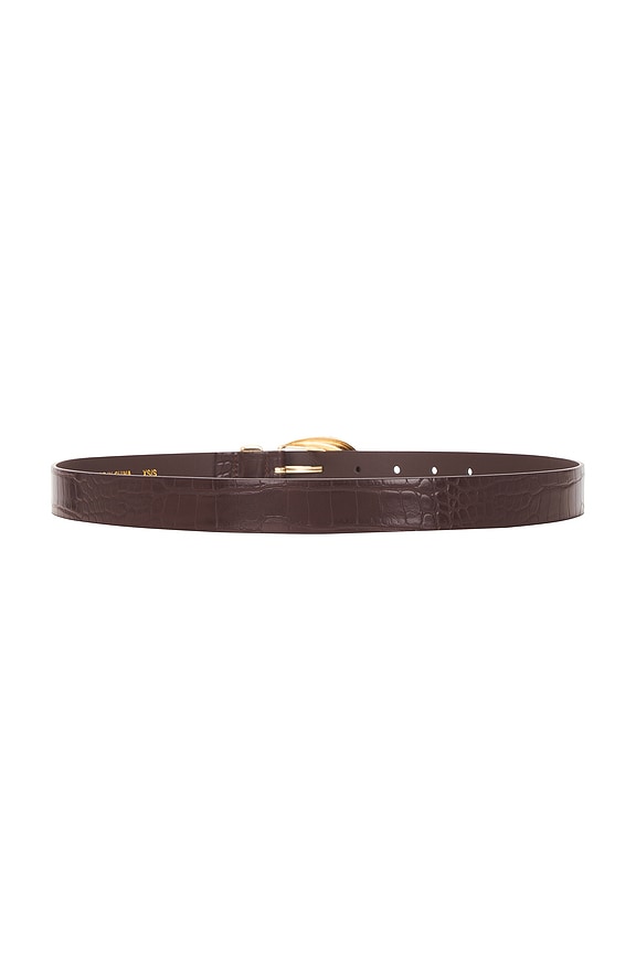 view 2 of 3 Marisa Belt in Brown Croc & Gold
