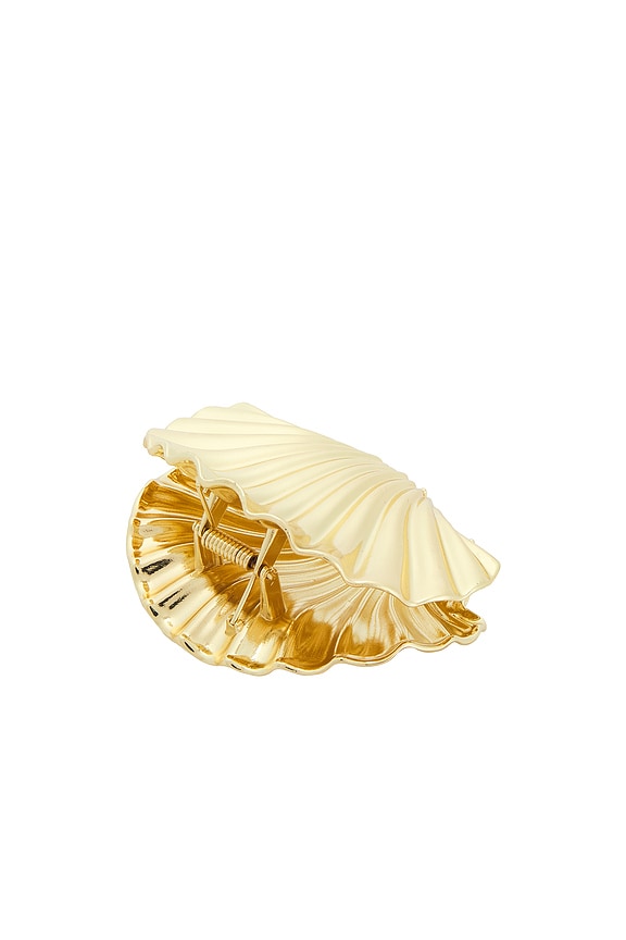 view 2 of 3 Scallop Shell Hair Clip in Gold