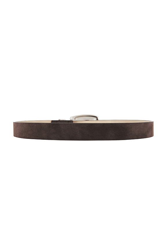 view 2 of 3 CEINTURE SPUR in Dark Brown Suede & Silver