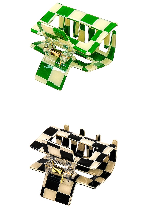 view 2 of 2 Checkered Claw Clip in Black