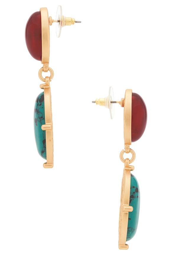 view 2 of 2 BOUCLES D'OREILLES PENDANTES PALM in Gold