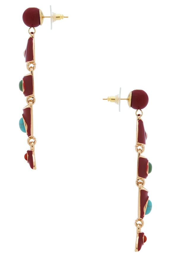 view 2 of 2 BOUCLES D'OREILLES PENDANTES GWENNA in Red