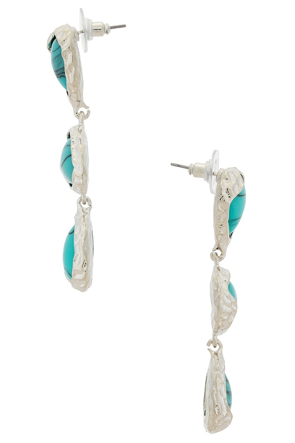 view 2 of 2 BOUCLES D'OREILLES PENDANTES HEIGHTS in Turquoise & Silver