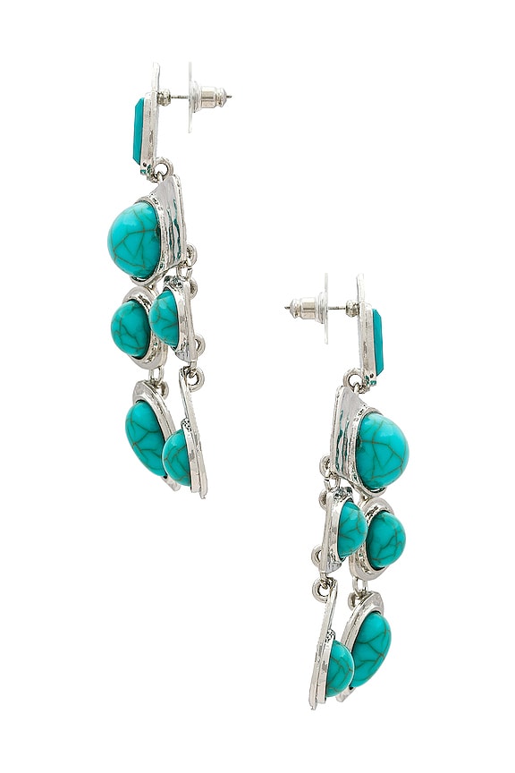 view 2 of 2 Stone Earrings in Silver Turquoise