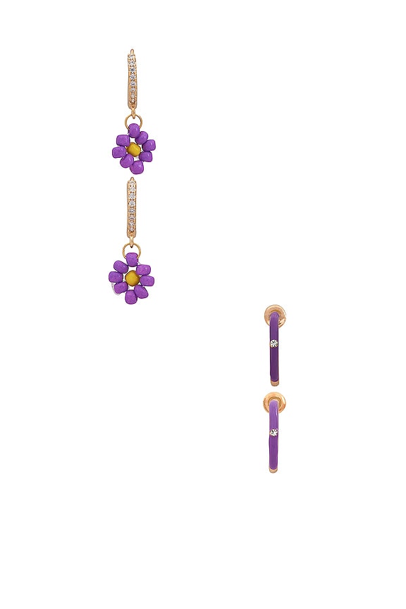 view 2 of 3 Midge Earring Set in Purple