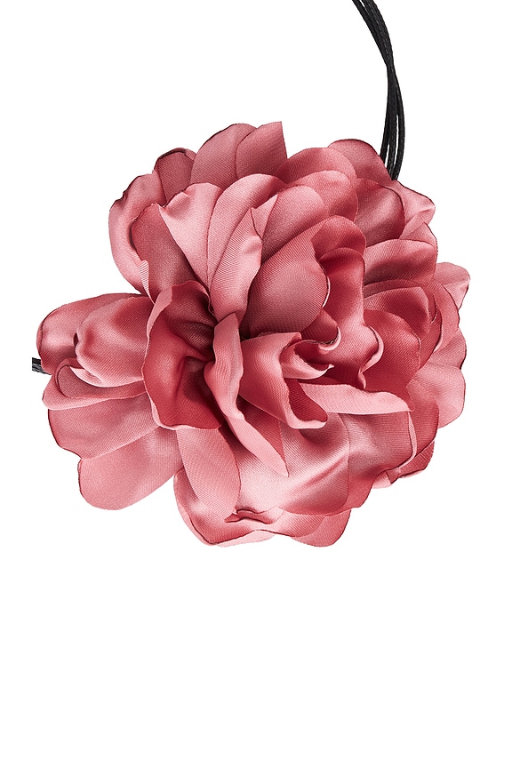 view 2 of 2 Rosa Flower Necklace in Rose & Black