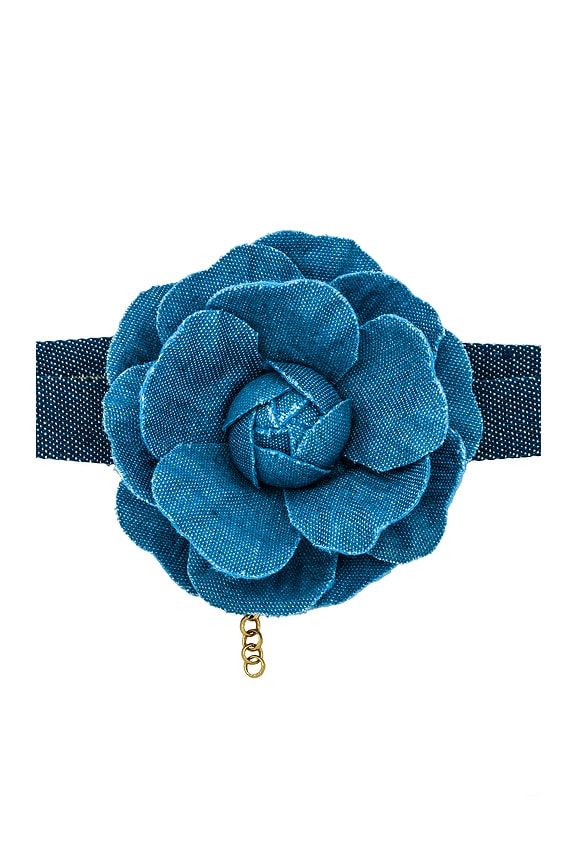 view 2 of 2 GARGANTILLA DE FLORES DE MEZCLILLA in Light Blue