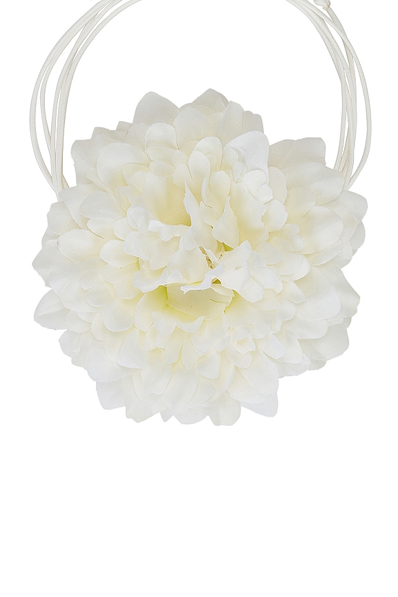 view 2 of 2 Dahlia Flower Necklace in White