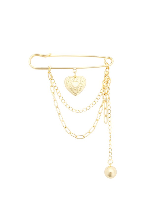 view 2 of 2 BROCHE HEART CHAIN in Gold
