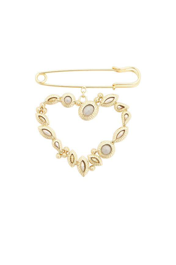 view 2 of 2 BROCHE HEART GEM in Gold