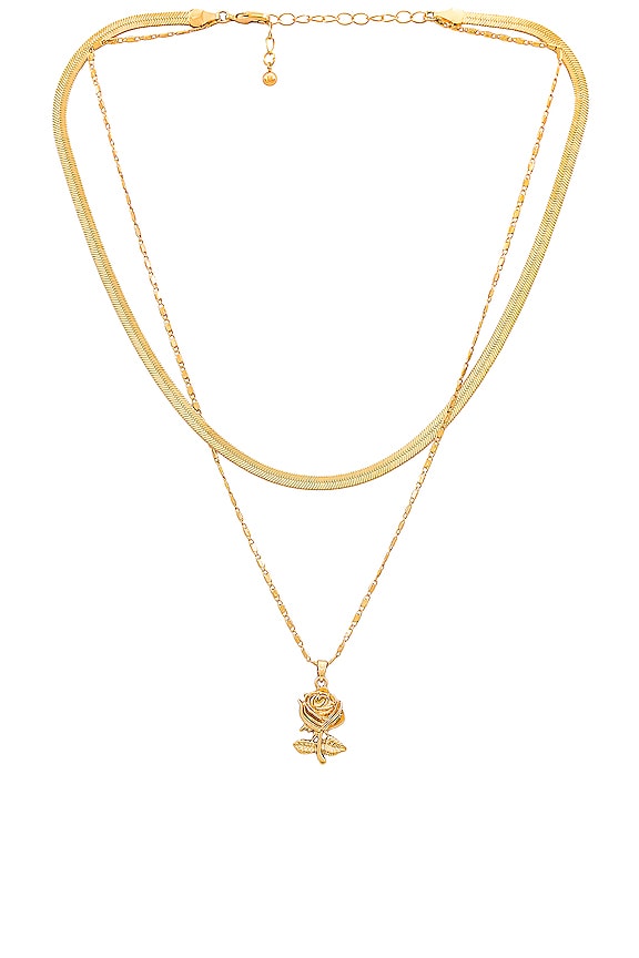 view 1 of 2 COLLAR COLGANTE ROSE in Gold