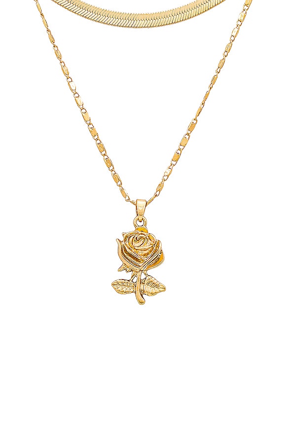 view 2 of 2 COLLAR COLGANTE ROSE in Gold