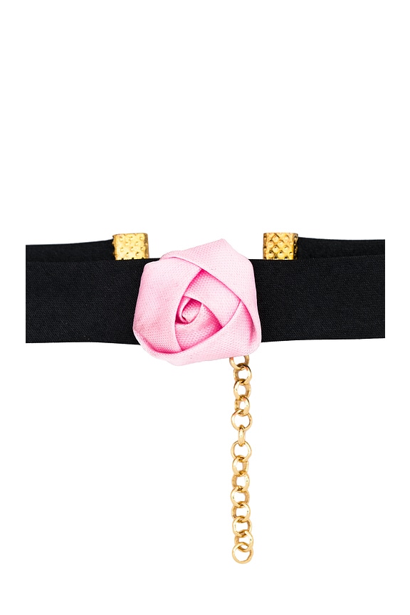 view 2 of 2 Mini Rosette Choker in Ballet & Black