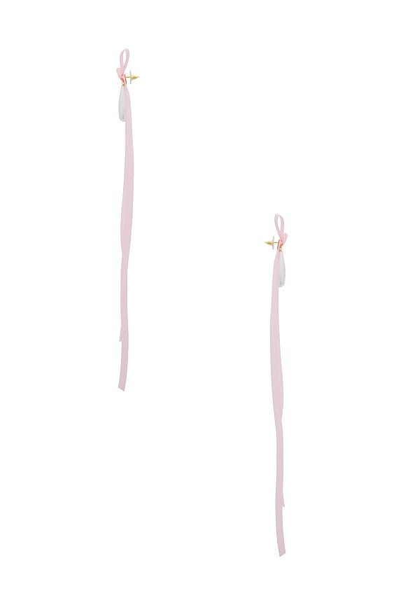 view 2 of 2 Long Bow Drop Pendant Earrings in Ballet