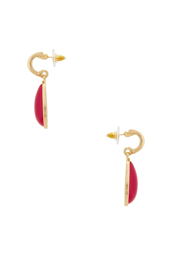 view 2 of 2 PENDIENTES DE ARO TEAR DROP in Red