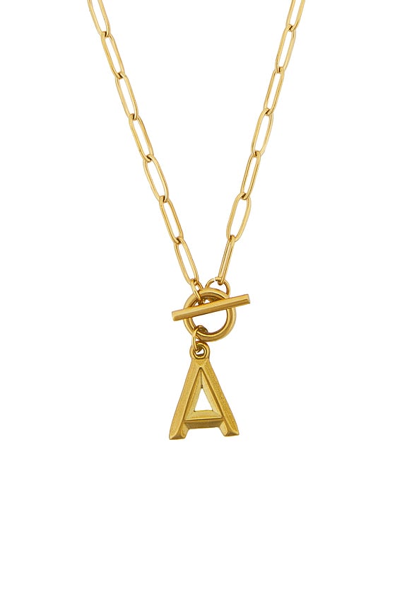 view 2 of 3 Paperclip Initial Necklace in Gold