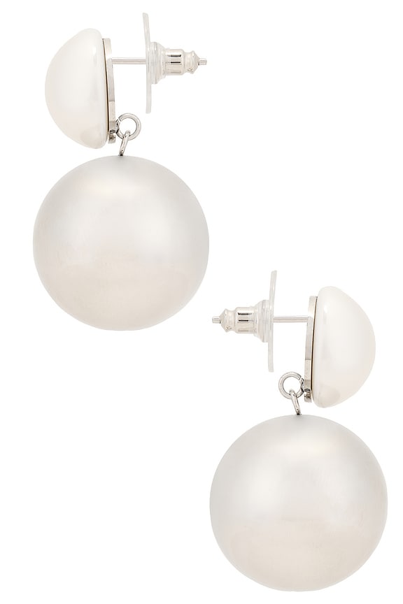 view 2 of 2 Pearl Sphere Earrings in Silver