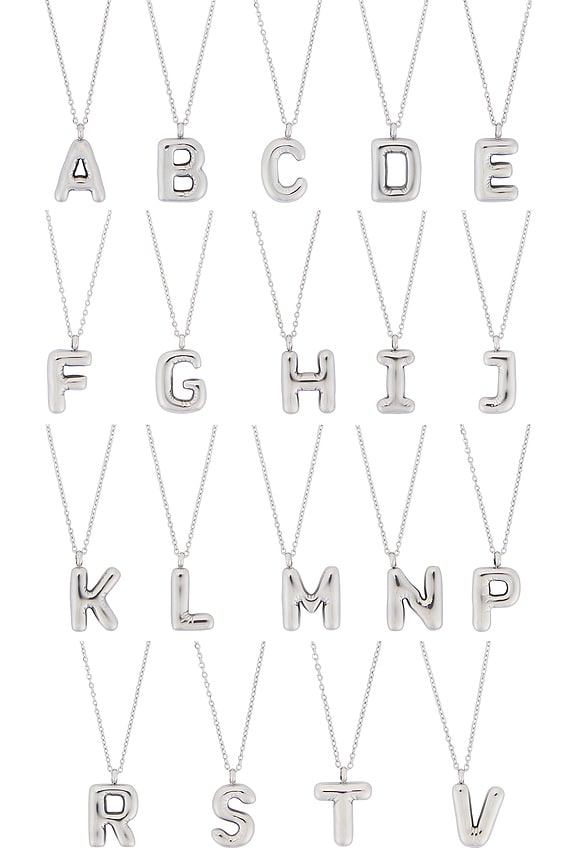 view 2 of 3 Bubble Initial Necklace in Silver