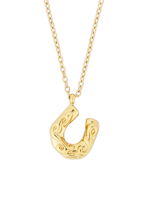 view 2 of 3 Horse Shoe Charm Necklace in Gold