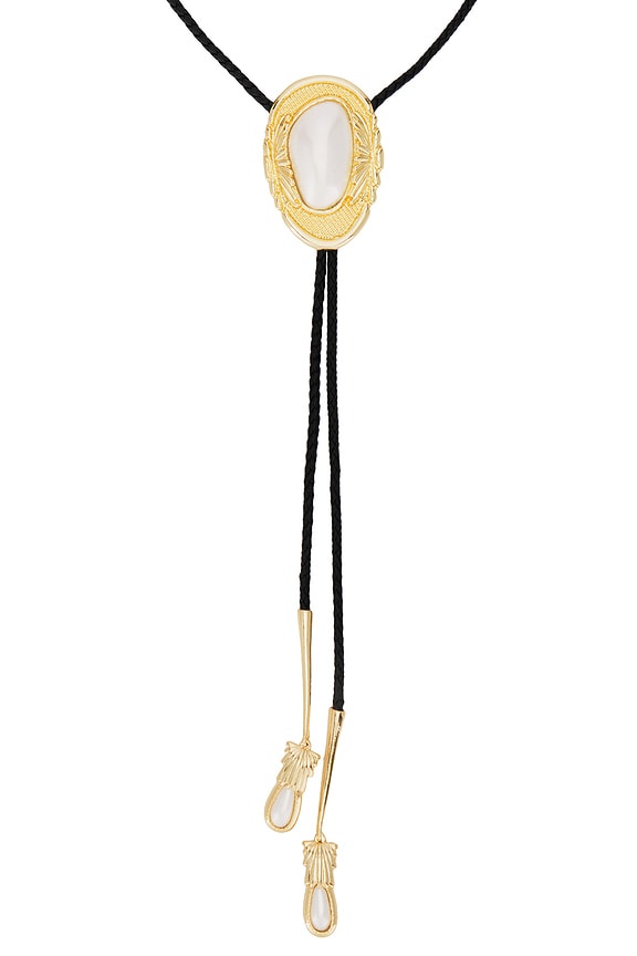 view 2 of 2 Dolly Bolo Tie Necklace in Pearl & Gold