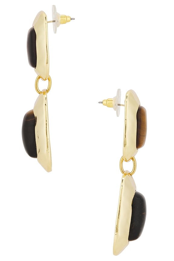 view 2 of 2 Martina Drop Earrings in Brown & Gold