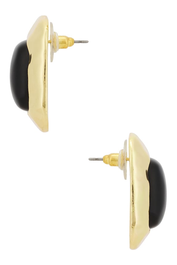 view 2 of 2 PENDIENTES DE TACHUELA GIOVANA in Black & Gold