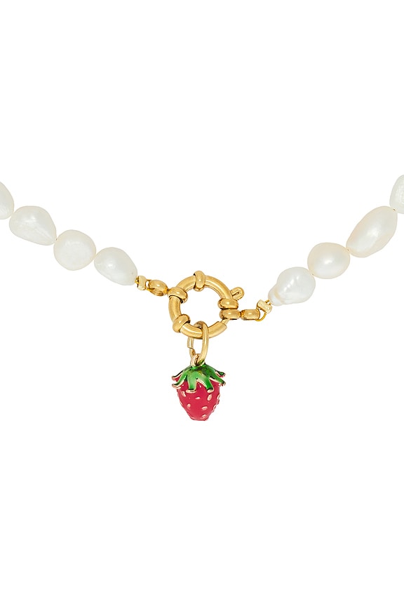 view 2 of 2 Strawberry Pearl Charm Necklace in Pearl