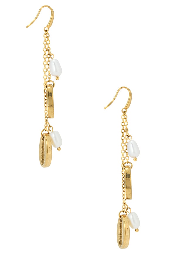 view 2 of 3 PENDIENTES LARGOS PUKA in Waterproof & Gold