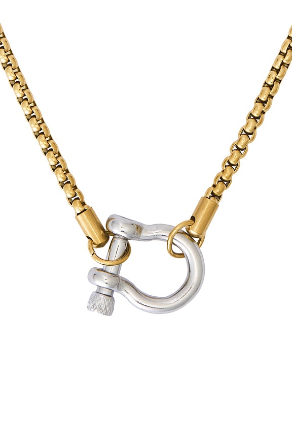 view 2 of 2 Chunky Carabiner Necklace in Gold & Silver