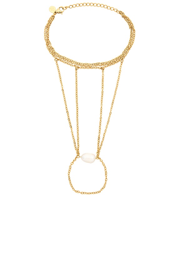 view 2 of 3 Palm Grove Hand Chain in Gold