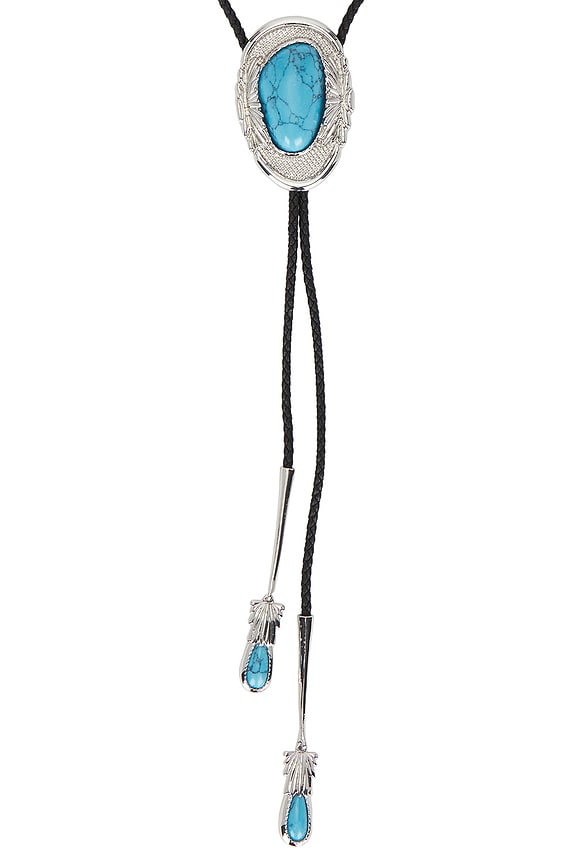 view 2 of 2 Dolly Bolo Tie Necklace in Turquoise & Silver